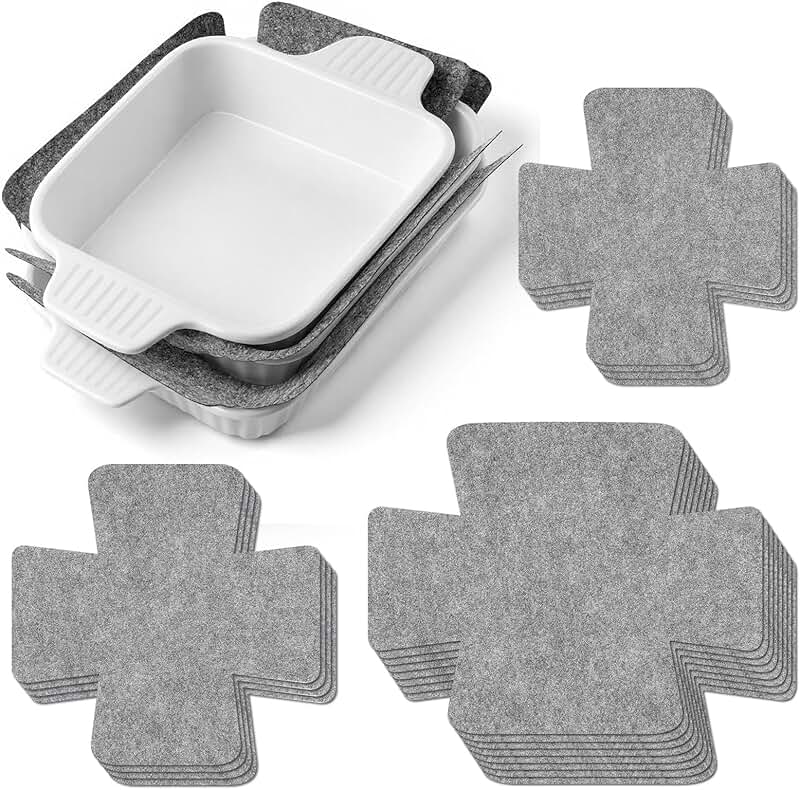 Set of 16 Grey Bakeware Protectors for Stacking