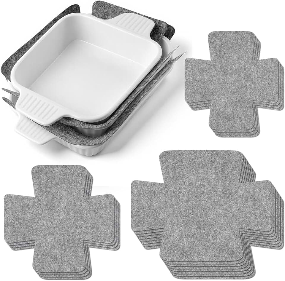 Set of 16 Grey Bakeware Protectors for Stacking