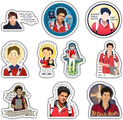 Set of 10 Christian Catholic Stickers, Waterproof Vinyl, 3 Inches