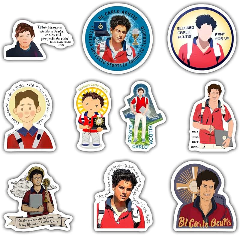 Set of 10 Christian Catholic Stickers, Waterproof Vinyl, 3 Inches