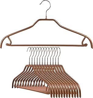Set of 12 non-slip space-saving hangers with bar and hook