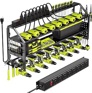 Wall Mount Power Tool Organizer with Charging Station