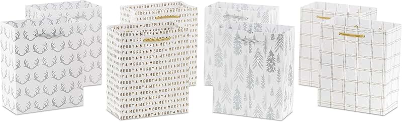 Set of 8 Small Gift Bags for Celebrations