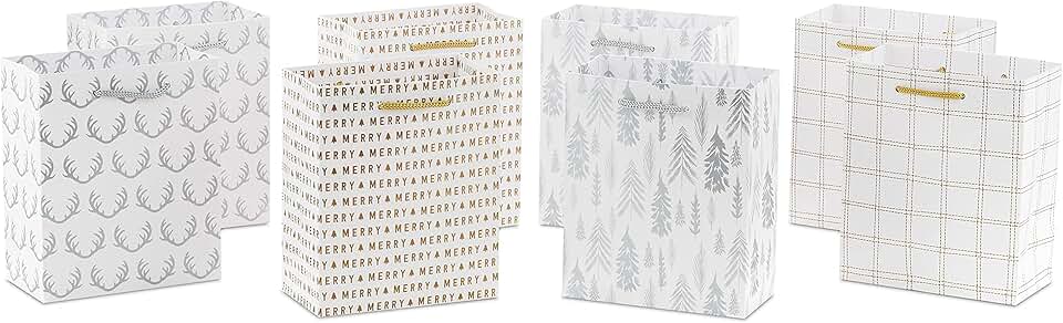 Set of 8 Small Gift Bags for Celebrations