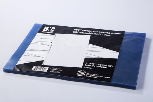 Clear PVC binding covers, 11x17 inches, pack of 100