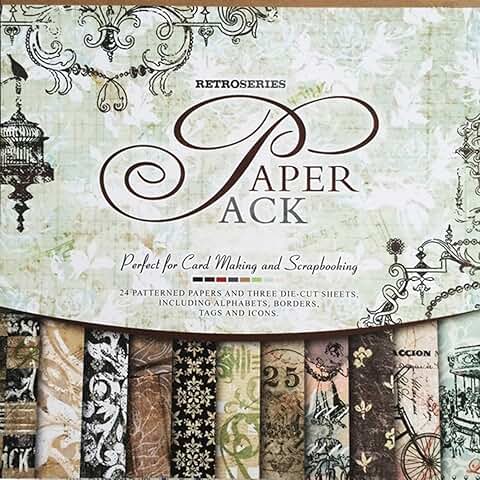 Vintage 12x12 Scrapbook Paper Pad with 27 Sheets