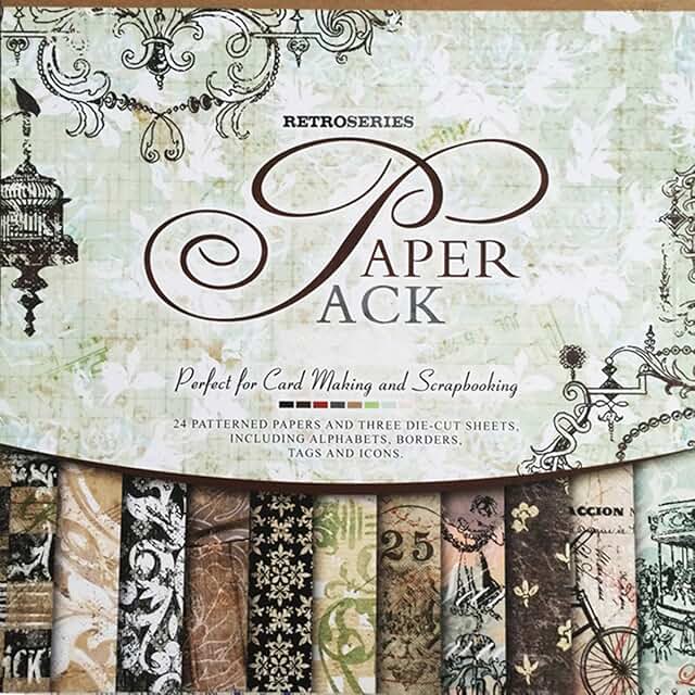 Vintage 12x12 Scrapbook Paper Pad with 27 Sheets