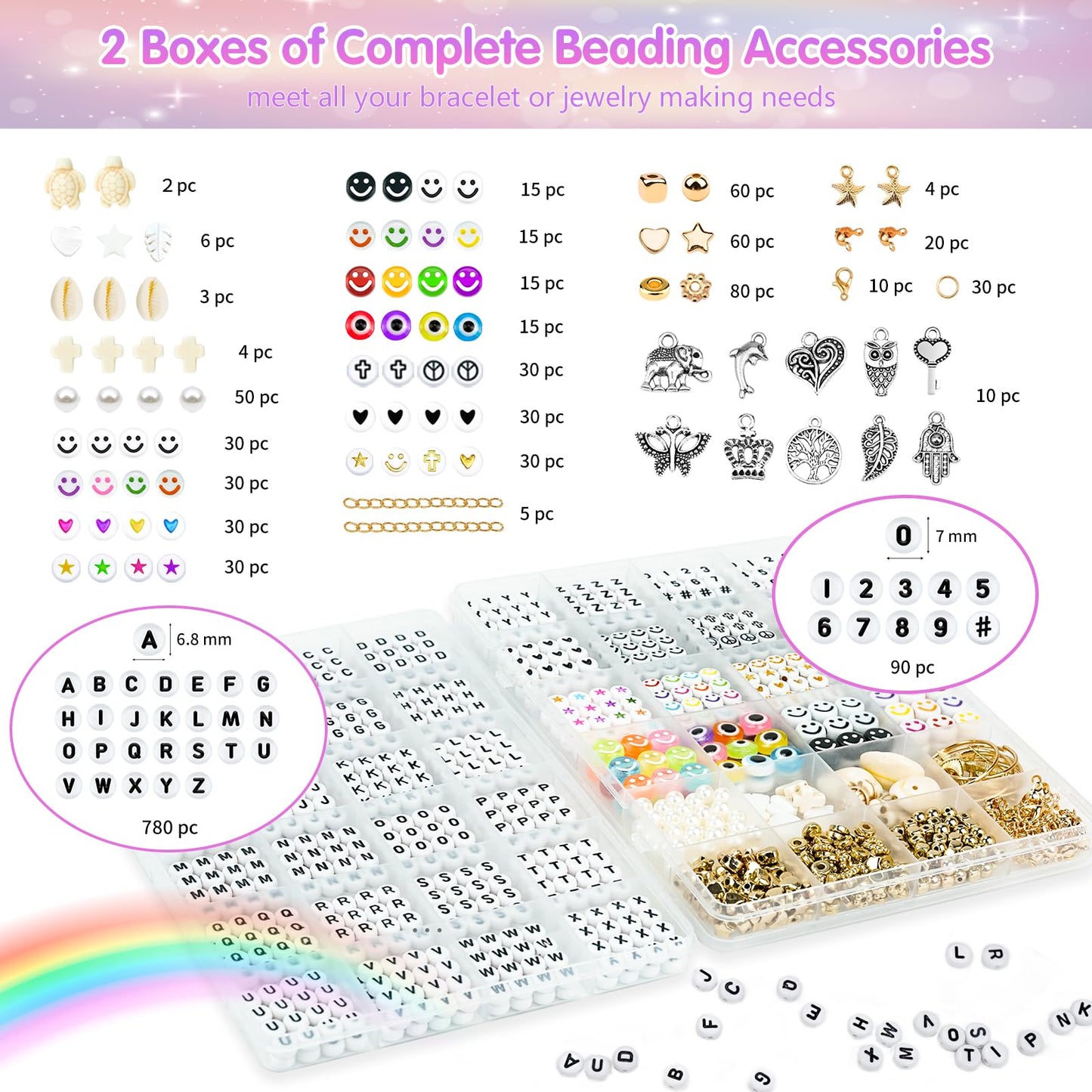 Complete Clay Beads Friendship Bracelet Making Kit for DIY Jewelry
