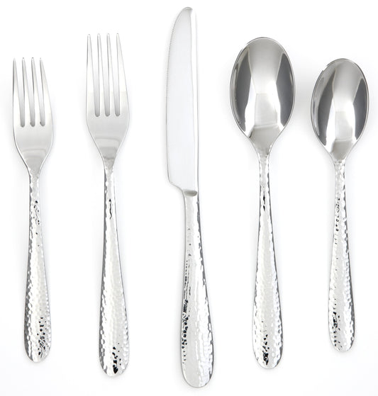 Silversmiths Soiree Mirror 30-Piece Flatware Silverware Set, Service for 6, Includes Forks/Spoons/Knives
