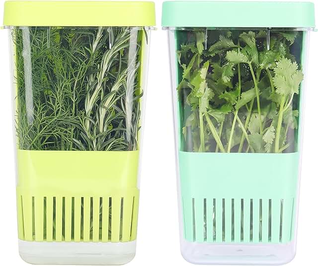 Two Herb Storage Containers for Refrigerator