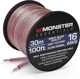 High Performance 16 Gauge Copper Clad Aluminum Speaker Wire 100 FT