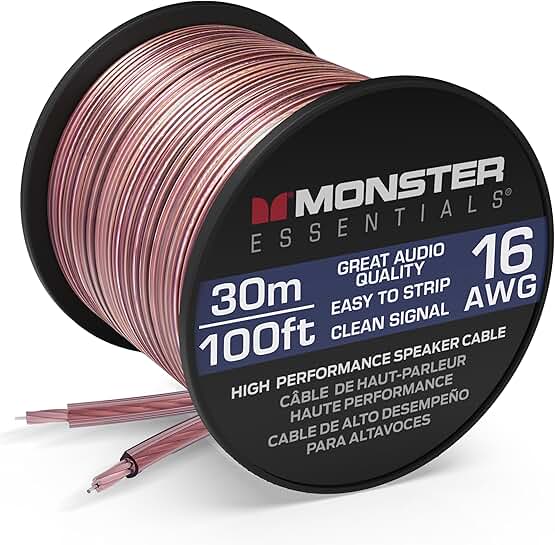 High Performance 16 Gauge Copper Clad Aluminum Speaker Wire 100 FT