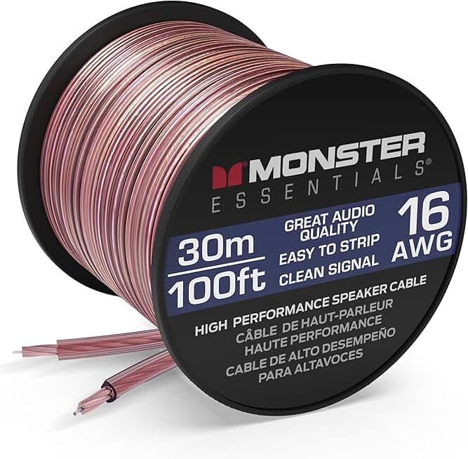High Performance 16 Gauge Copper Clad Aluminum Speaker Wire 100 FT