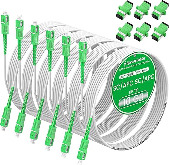 6-Pack 3m SC/APC Armored Single Mode Fiber Cables