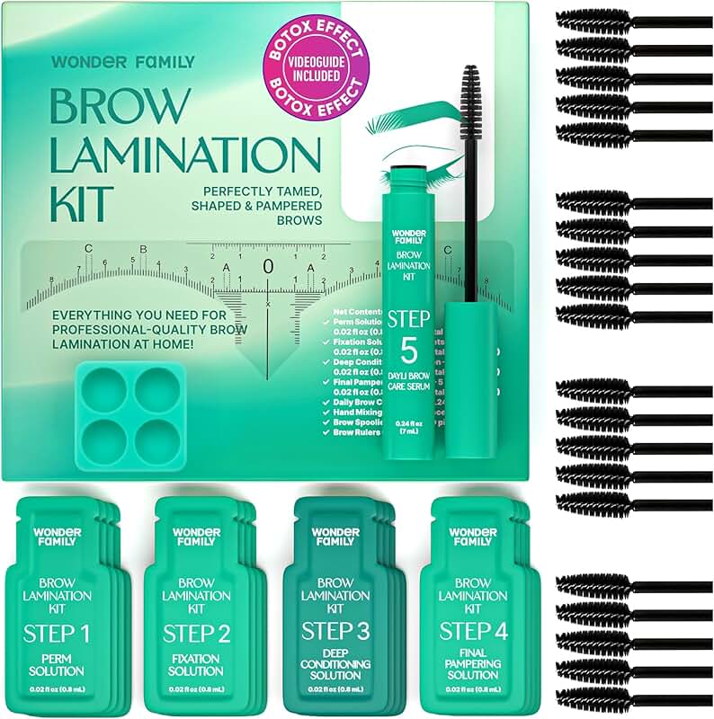 Eyebrow Lamination Kit with 5-Step System and Nourishing Serum