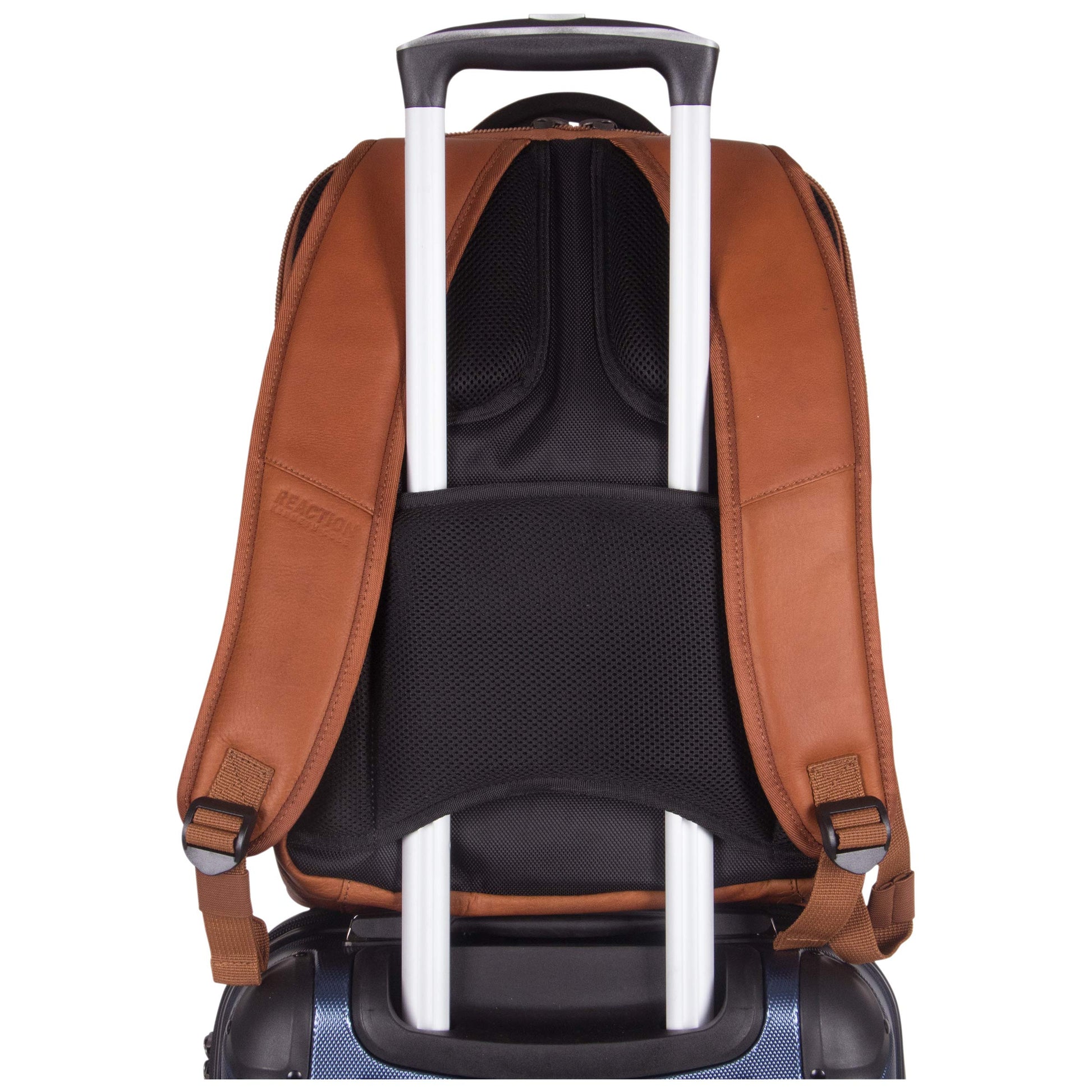 Manhattan Commuter Slim Backpack 16" Laptop Computer & Tablet Travel, Business, Work, School Bookbag, Cognac, Colombian Leather
