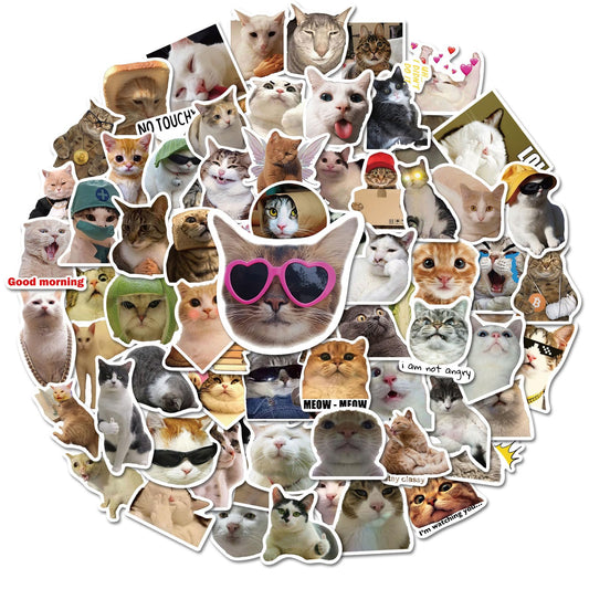 100 Cute Cat Stickers for Water Bottles and More