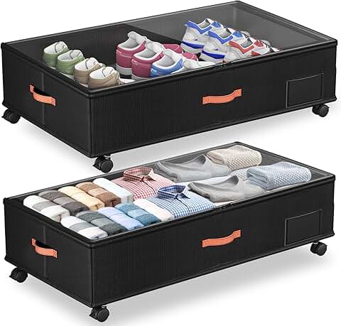2-Pack Under Bed Storage Bins with Handles