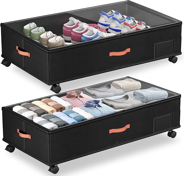 2-Pack Under Bed Storage Bins with Handles