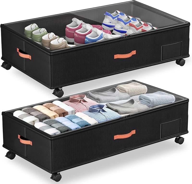 2-Pack Under Bed Storage Bins with Handles