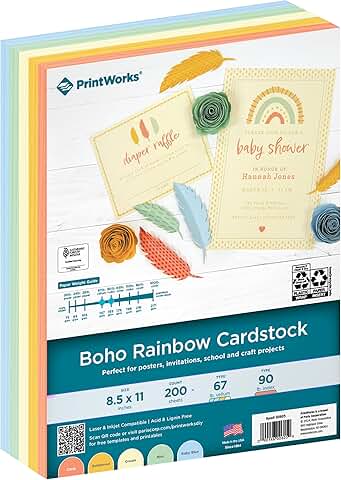 Boho Rainbow Cardstock, 8.5" x 11", 200 Sheets