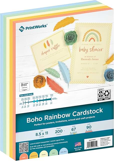 Boho Rainbow Cardstock, 8.5" x 11", 200 Sheets