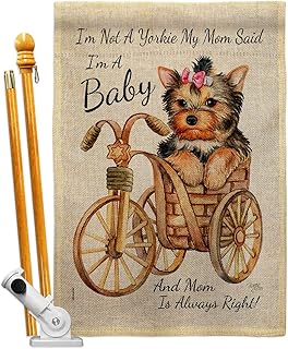 Baby Burlap Dog House Flag Set for Garden or Yard