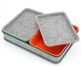 Stackable lidded drawer organizers, 3-pack in orange, green, turquoise