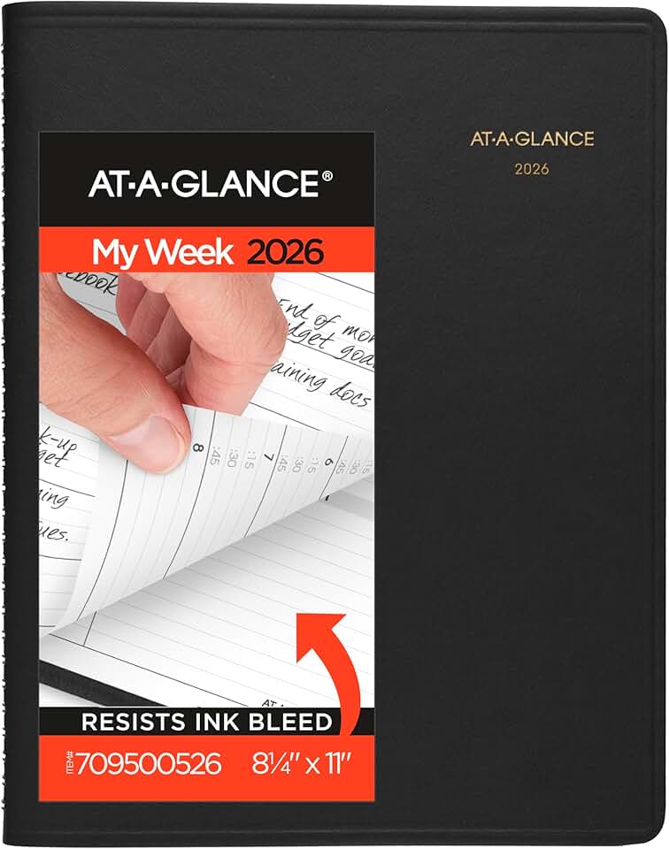 Large weekly appointment book planner, 8-1/4" x 11"