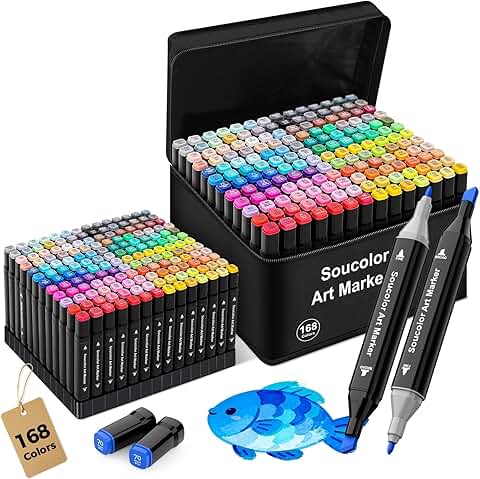 168-Color Alcohol Markers with Case and Holders