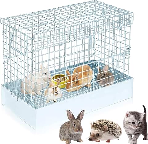 Portable Rabbit Carrier with Tray and Handles
