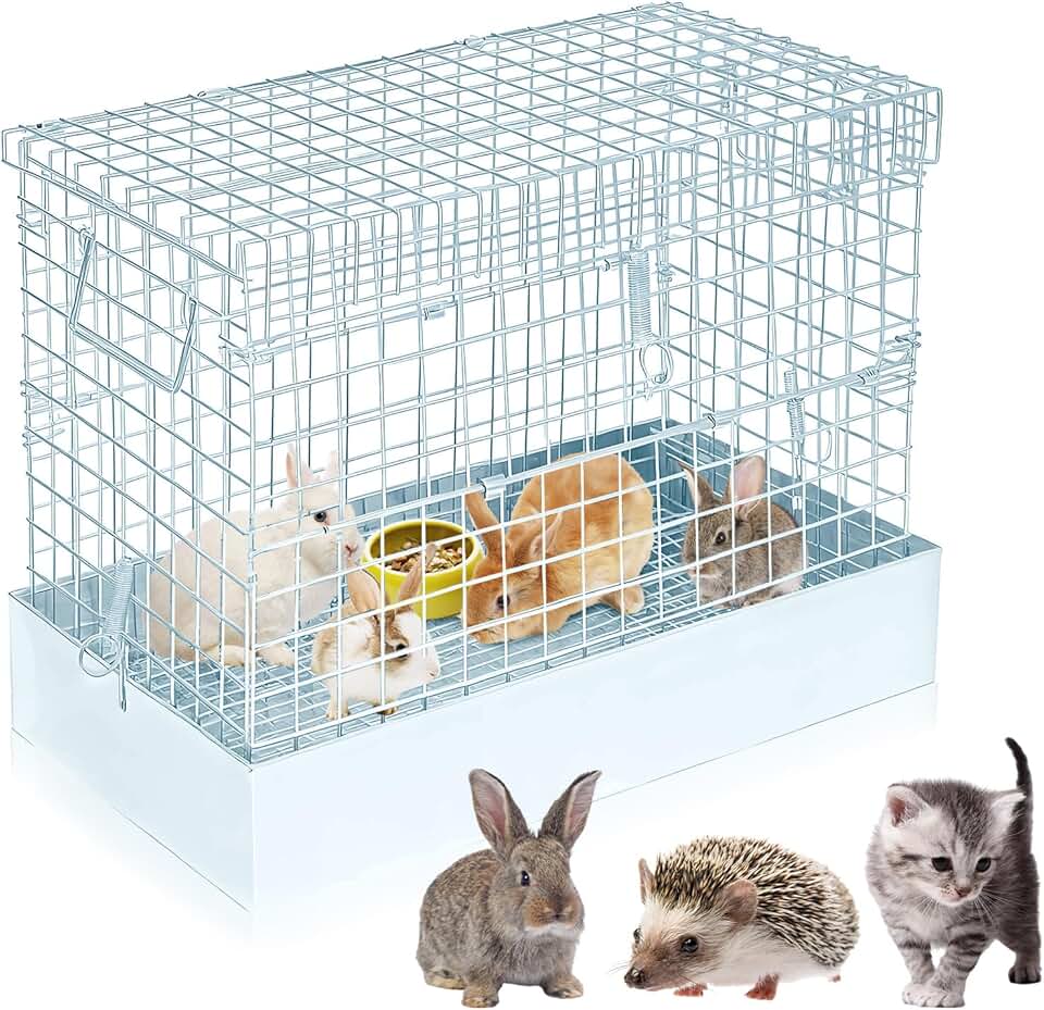 Portable Rabbit Carrier with Tray and Handles