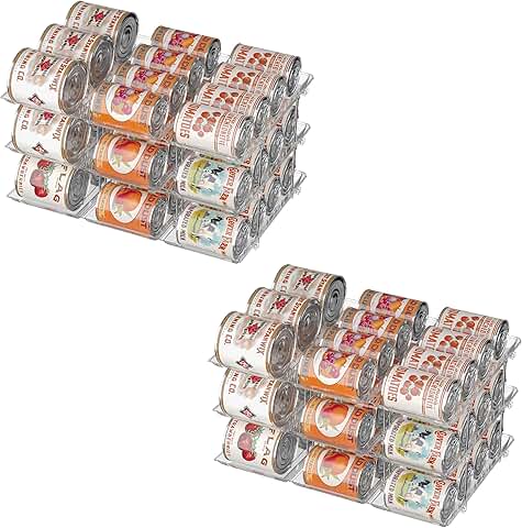 Automatic soda can organizer for pantry and fridge