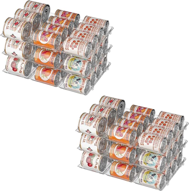 Automatic soda can organizer for pantry and fridge