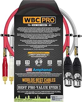 1.5 ft RCA to XLR female audio cable pair