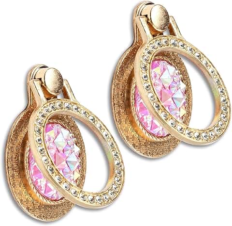 Two Packs of Glitter Gemstone Phone Ring Holders