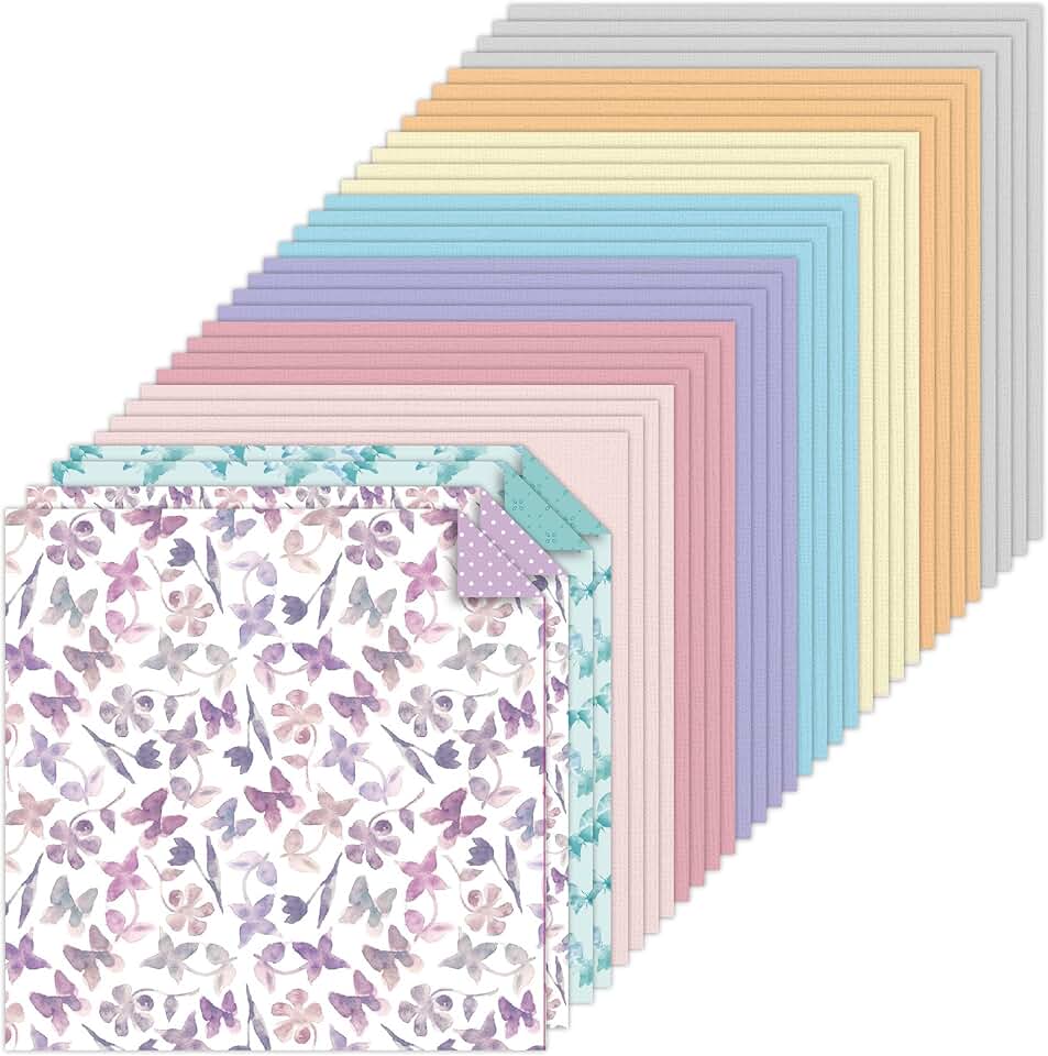12x12 Pastel Scrapbooking Cardstock, 36 Sheets
