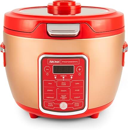Cool Touch Rice Cooker with Glass Lid and 11 Presets