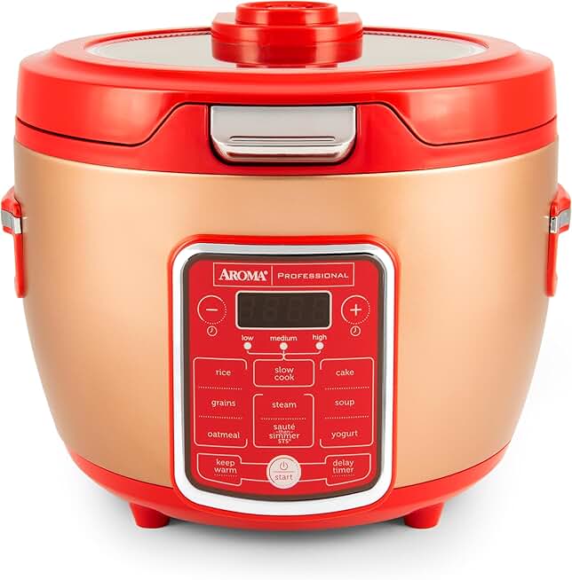 Cool Touch Rice Cooker with Glass Lid and 11 Presets