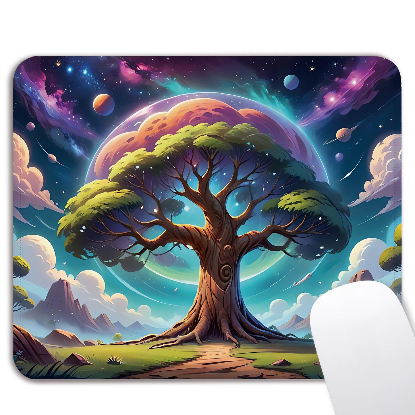 Galaxy Space Universe Gaming Mouse Pad, Waterproof Non-Slip 7.9x9.5 Inch