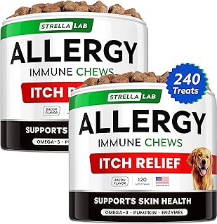 Dog Allergy Relief Chews with Omega 3, Pumpkin & Enzymes