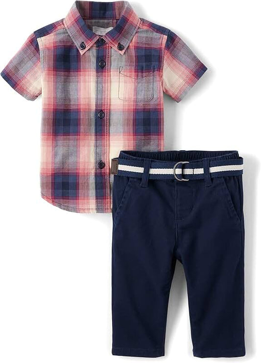 Baby Boys' Short Sleeve Shirt and Pants Set