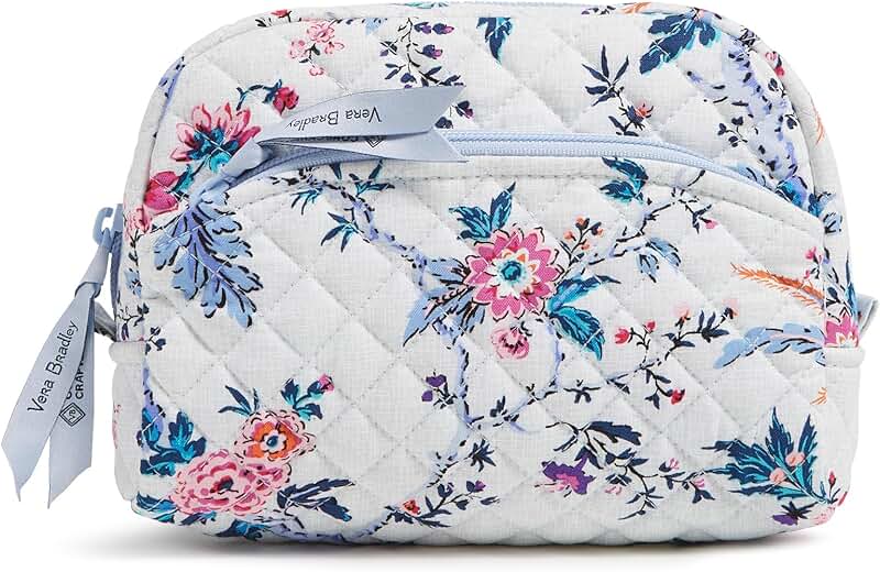 Medium Cotton Cosmetic Organizer Bag for Women