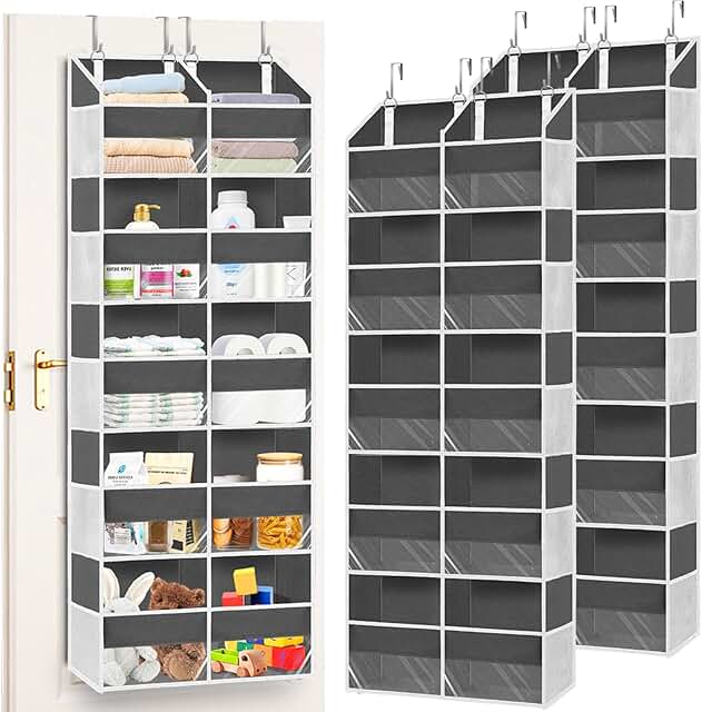 Two Over-the-Door Organizers with Five Tiers and Ten Compartments