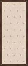 Beige Botanical Fabric Pinboard, 18 x 42, with Brown Frame