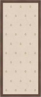 Beige Botanical Fabric Pinboard, 18 x 42, with Brown Frame
