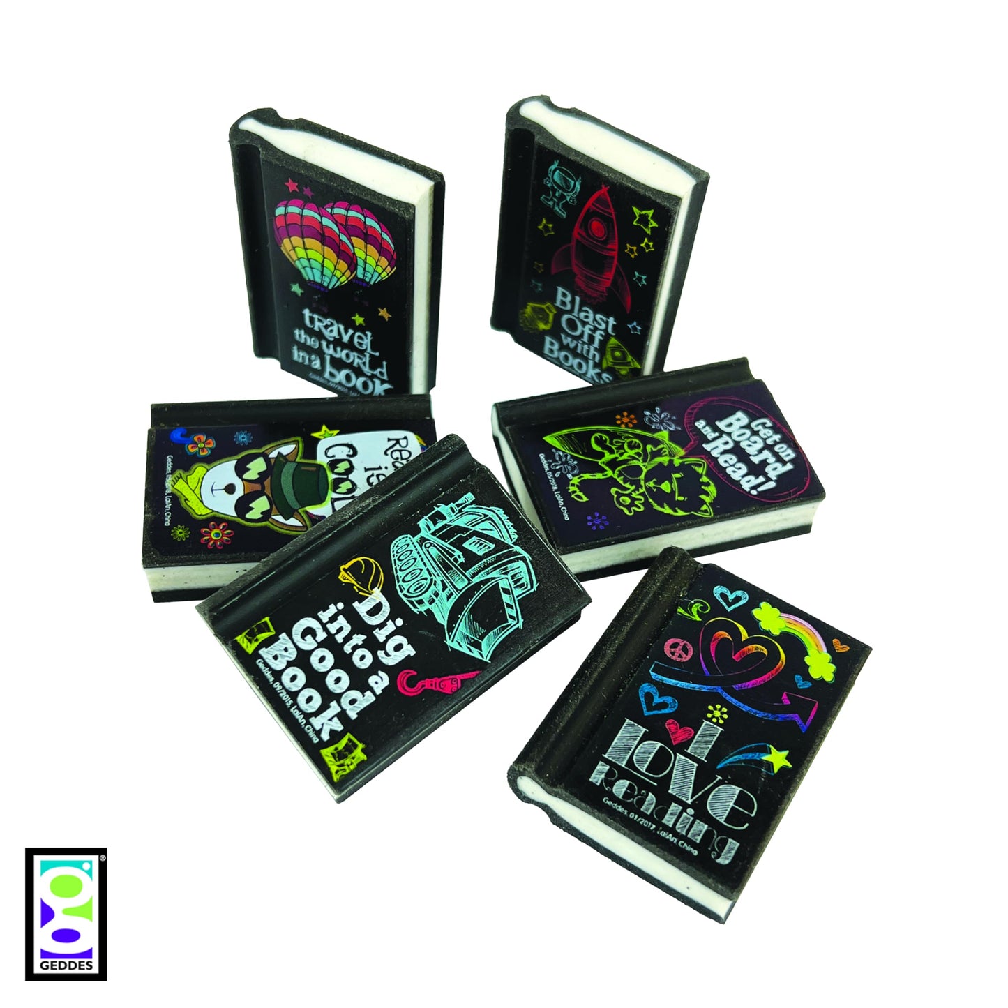 Reading Rocks Pencil Eraser Pack of 48
