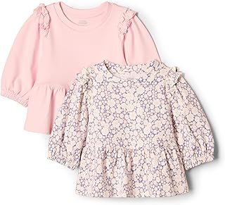 Toddler and Baby Girls' 3/4 Sleeve Knit Top Pack of 2