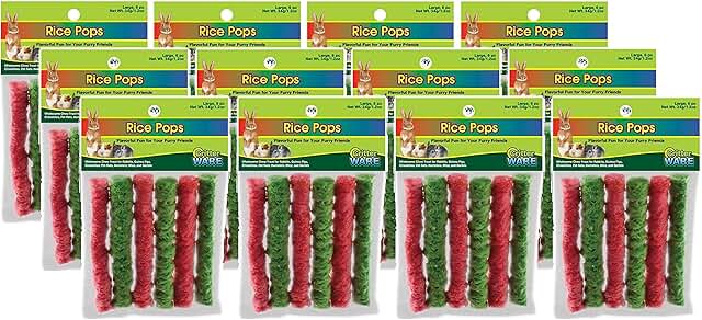 Large pack of rice pops chew treats for small animals