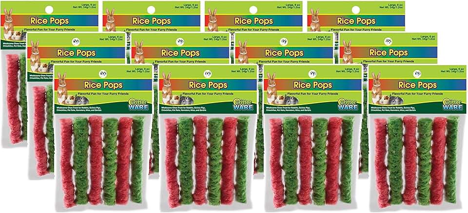 Large pack of rice pops chew treats for small animals